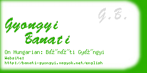 gyongyi banati business card